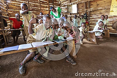 Children in primary school in Kibale, Uganda Editorial Stock Photo