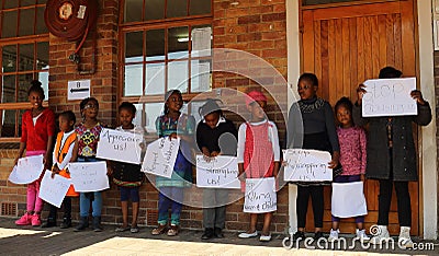 Children protest against abuse Johannesburg South Africa Editorial Stock Photo