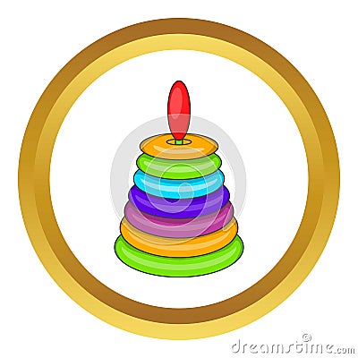 Children pyramid toy vector icon Vector Illustration