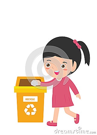 Children rubbish for recycling, Illustration of Kids Segregating Trash, recycling trash, Save the World , male recycling Vector Illustration