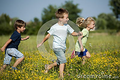 Children running Stock Photo