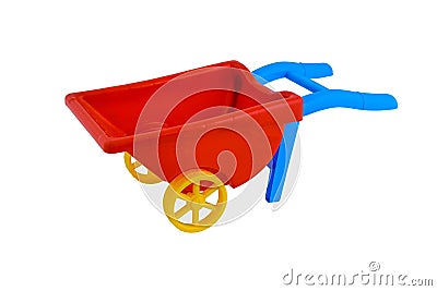 Children`s beach toys, Cart isolated on white background Stock Photo