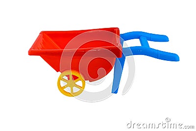 Children`s beach toys, Cart isolated on white background Stock Photo