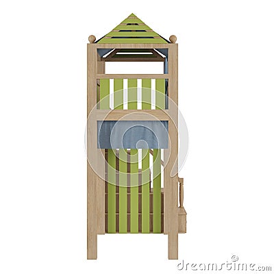 Children`s bunk bed isolated on a white background. Stock Photo