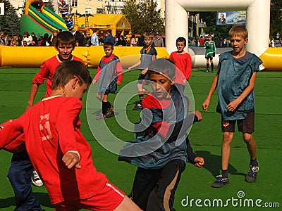 Children`s city sports competitions. Editorial Stock Photo