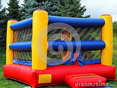 Children`s Colorful Bounce House Stock Photo