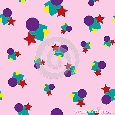 Children`s colorful geometric seamless pattern. Colour vector illustration. Vector Illustration