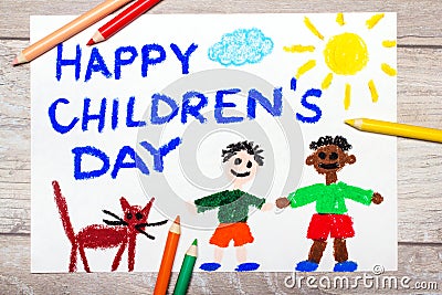 Children`s day card Stock Photo