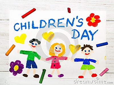 Children`s day card Stock Photo