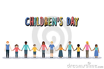 children's day save future childhood concept children group Vector Illustration