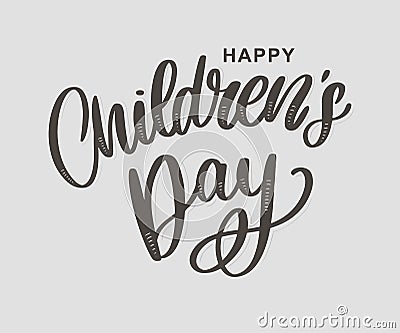 Children's day vector background. Happy Children's Day title. Happy Children's Day inscription Stock Photo