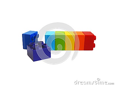 Children`s designer color rainbow on a white background. Stock Photo