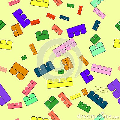 Of children`s designer pattern multi-colored blocks Vector Illustration