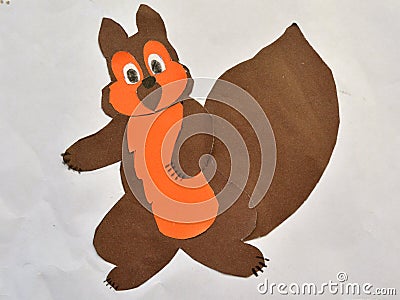 Children's drawing squirrel Stock Photo