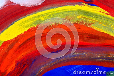 Children's drawing water color paints Stock Photo