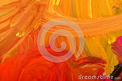 Children's drawing water color paints Stock Photo