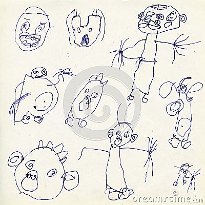 Children's drawings Stock Photo