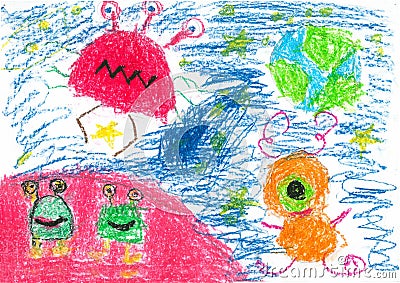 Children's drawings Stock Photo