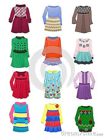 Children's dresses Vector Illustration