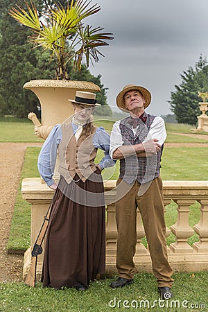 Children`s entertainers at Victorias Garden party in Osborne House. Editorial Stock Photo