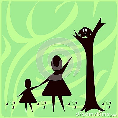 Children's fears, abstract illustration Vector Illustration