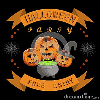 Children`s holiday halloween Vector Illustration