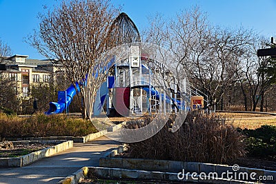 Children`s jungle gym in playground Editorial Stock Photo