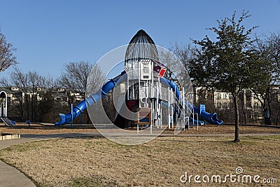 Children`s jungle gym in playground wide shot Editorial Stock Photo