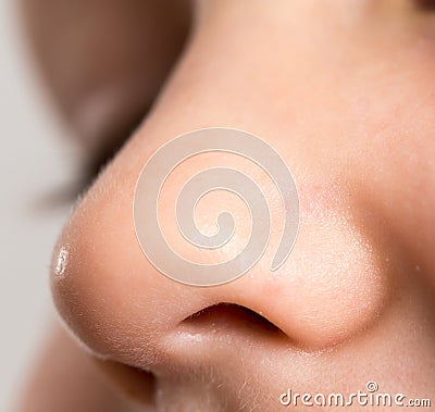 Children`s nose. macro Stock Photo