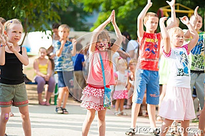 Children's party outdoor Editorial Stock Photo