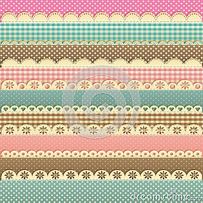 Children`s pastel lace background Vector Illustration