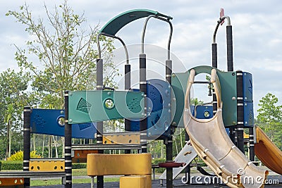 Children`s Play In the stadium. Stock Photo