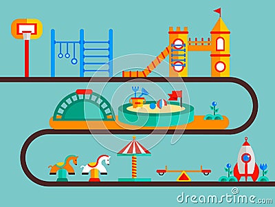 Children s playground illustration Vector Illustration