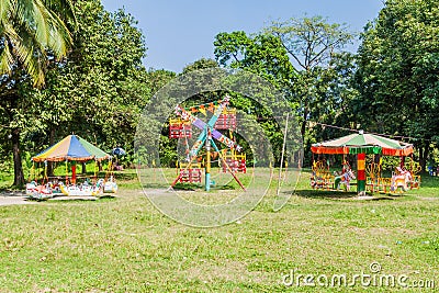 Children\'s playground near Folk Arts Museum in Sonargaon town, Banglade Editorial Stock Photo