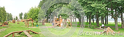 Children's playground with play furniture in Uglich Stock Photo