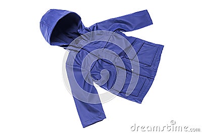 Children`s raincoat on a white background. Stock Photo