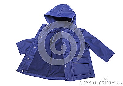 Children`s raincoat on a white background. Stock Photo