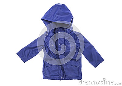 Children`s raincoat on a white background. Stock Photo