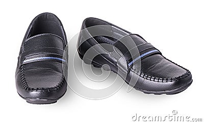 Children`s shoes moccasins isolated on white Stock Photo
