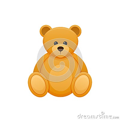 Children s toy color, plush cute bear. Cute, fluffy, funny bear. Vector Illustration