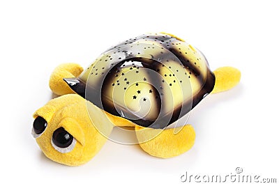 Children's toy yellow turtle isolated on white background Stock Photo