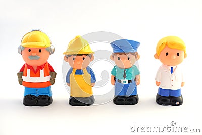 Children`s toys - figures of men. Stock Photo