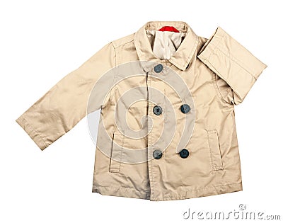 Children`s wear - Cotton elegant kid`s raincoat Stock Photo