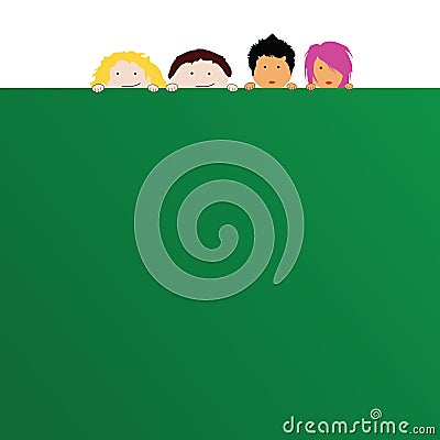 Children with schoolboard art illustration Vector Illustration