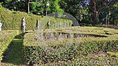 Children sculpture in Labyrint Garden in the park Stock Photo