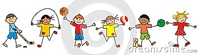 Children and sport, vector icon Vector Illustration