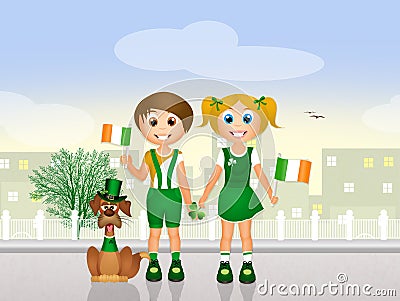 Children for St. Patrick's Day Stock Photo