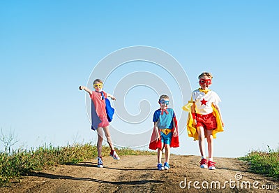 Children super hero Stock Photo