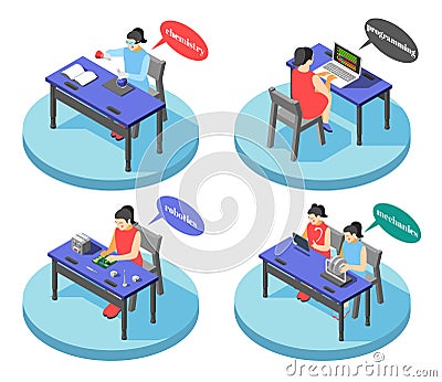 Children Technical Training Concept Vector Illustration