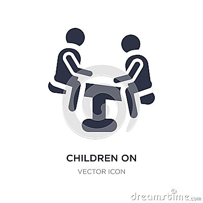 children on teeter totter icon on white background. Simple element illustration from People concept Vector Illustration